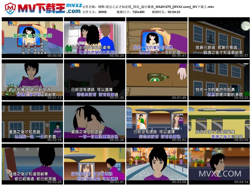 刚辉-爱过之后才知是错_国语_流行歌曲_MA201275